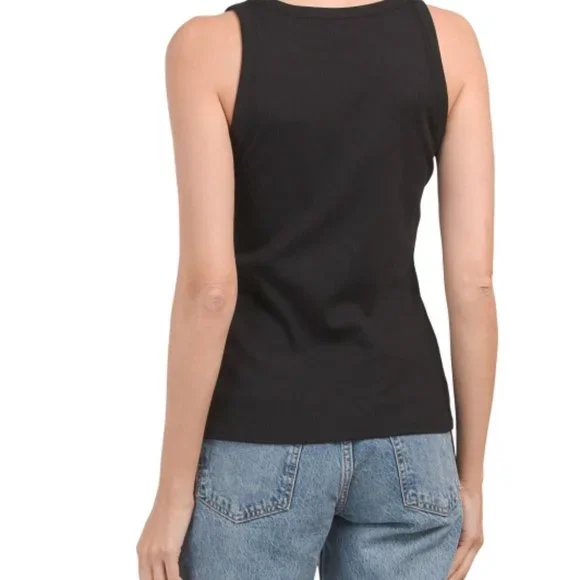 NWT Elie Tahari - Pima Cotton Blend Square Neck Tank Top - Picture 2 of 3